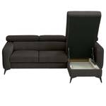 Ecksofa Nonza mit Longchair Webstoff Cieli: Anthrazit - Longchair davorstehend rechts