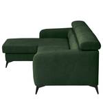 Divano angolare con chaise longue Nonza Tessuto Cieli: Verde scuro - Longchair preimpostata a sinistra