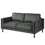 2-Sitzer Sofa FORT DODGE Antiklederlook - Microfaser Yaka: Schwarz - Mit Schlaffunktion
