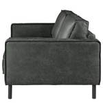 2-Sitzer Sofa FORT DODGE Antiklederlook - Microfaser Yaka: Schwarz - Mit Schlaffunktion