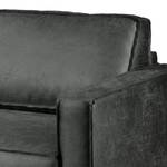 2-Sitzer Sofa FORT DODGE Antiklederlook - Microfaser Yaka: Schwarz - Mit Schlaffunktion