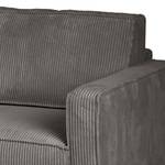 2-Sitzer Sofa FORT DODGE Cordstoff Poppy: Grau - Mit Schlaffunktion