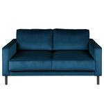 2-Sitzer Sofa FORT DODGE Samt Ravi: Marineblau - Mit Schlaffunktion