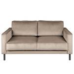 2-Sitzer Sofa FORT DODGE Samt Ravi: Beige - Mit Schlaffunktion