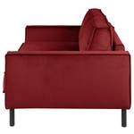 2-Sitzer Sofa FORT DODGE Samt Ravi: Bordeaux - Mit Schlaffunktion