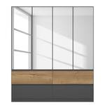 Draaideurkast Winnipeg met spiegel Metallic grijs - Breedte: 181 cm - Zonder verlichting