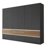 Drehtürenschrank Winnipeg Graumetallic - Breite: 271 cm - Mit Beleuchtung