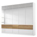 Armoire Winnipeg avec miroir Blanc brillant - Largeur : 226 cm - Sans éclairage