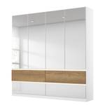 Armoire Winnipeg avec miroir Blanc brillant - Largeur : 181 cm - Avec éclairage