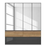 Armoire Winnipeg avec miroir Gris brillant - Largeur : 181 cm - Sans éclairage