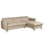 Ecksofa Luckton Strukturstoff Rima: Beige - Longchair davorstehend rechts