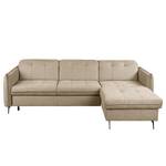 Ecksofa Luckton Strukturstoff Rima: Beige - Longchair davorstehend rechts