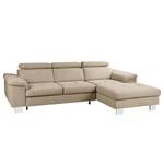 Ecksofa Pable Strukturstoff Rima: Beige - Longchair davorstehend rechts