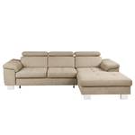 Ecksofa Pable Strukturstoff Rima: Beige - Longchair davorstehend rechts