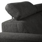 Ecksofa Pable Strukturstoff Rima: Graubraun - Longchair davorstehend rechts