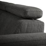 Ecksofa Pable Strukturstoff Rima: Graubraun - Longchair davorstehend links