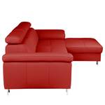 Divano angolare Pable Vera pelle Maer: rosso - Longchair preimpostata a destra