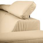 Hoekbank Pable Leer Maer: Beige - Longchair vooraanzicht links