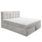 Lit boxspring Lizzo Tissu chenille Leyla: Argenté - 200 x 220cm