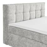 Boxspringbett Lizzo Chenille Leyla: Silber - 200 x 220cm