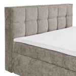 Boxspringbett Lizzo Chenille Leyla: Steingrau - 200 x 200cm