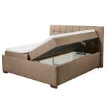 Lit boxspring Cornola Tissu Norana: Marron - 160 x 200cm