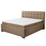 Lit boxspring Cornola Tissu Norana: Marron - 160 x 200cm