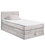 Lit boxspring Harvi Velours côtelé Zuri: Argenté - 120 x 200cm