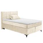 Lit boxspring Fasella Tissu chenille Aponi: Crème - 140 x 200cm