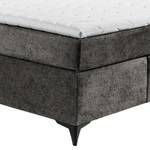 Lit boxspring Fasella Tissu chenille Aponi: Graphite - 140 x 200cm