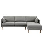 Ecksofa Granitic Flachgewebe Nadira: Grau - Longchair davorstehend rechts