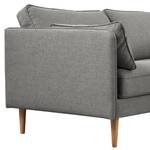 Ecksofa Granitic Flachgewebe Nadira: Grau - Longchair davorstehend rechts