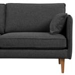 Ecksofa Granitic Strukturstoff Foxy: Schwarz - Longchair davorstehend links