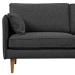 Ecksofa Granitic Strukturstoff Foxy: Schwarz - Longchair davorstehend rechts