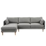 Ecksofa Granitic Flachgewebe Nadira: Grau - Longchair davorstehend links