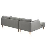 Ecksofa Granitic Flachgewebe Nadira: Grau - Longchair davorstehend links