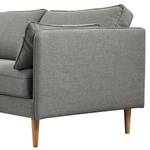 Ecksofa Granitic Flachgewebe Nadira: Grau - Longchair davorstehend links