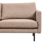 Hoekbank LANDOS met chaise longue Structuurstof Foxy: Lichtbruin - Longchair vooraanzicht links