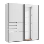 Armoire à portes coulissantes Bamberg Blanc - Avec portes miroir