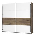 Zweefdeurkast Qashar wit/tin-eikenhouten look - Breedte: 220 cm