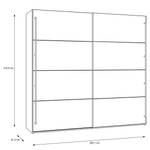 Schwebetürenschrank Qashar Weiß / Zinneiche Dekor - Breite: 220 cm