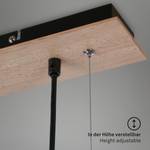 Hanglamp Jiroma 3 lichtbronnen aluminium/rookglas - zwart/bruin