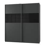 Armoire à portes coulissantes Bramfeld 1 Verre - Graphite / Noir - Largeur : 135 cm