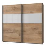 Zweefdeurkast Bramfeld 2 glas - Eikenhouten look/wit - 225 x 236 cm