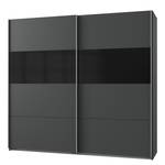 Schwebetürenschrank Bramfeld 2 Glas - Graphit / Schwarz - 225 x 236 cm