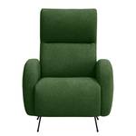 Fauteuil Vains Tissu Bouclé Basima: Vert foncé - Sans repose-pieds