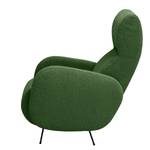 Fauteuil Vains Bouclé Stof Basima: Donkergroen - Zonder hocker