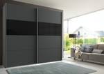 Armadio con ante scorrevoli Bramfeld 2 Vetro - Grafite / nero - 270 x 236 cm