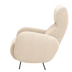 Fauteuil Vains Tissu Bouclé Basima: Beige - Sans repose-pieds