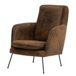 Fauteuil Himos fluweel - Microvezel Goda: Chocoladebruin - Chrome - Zonder hocker